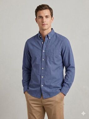 J. Crew Flex Slim Untucked Blue Button-Down Oxford Shirt Size Extra Large